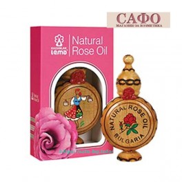 Розово масло в дървено бъкле Lema 100% Natural Bulgarian Rose oil (otto) 0.5 ml