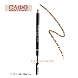 Молив за вежди № 02 Light Brown Radiant Powdery Brow Definer Eyebrow Pencil