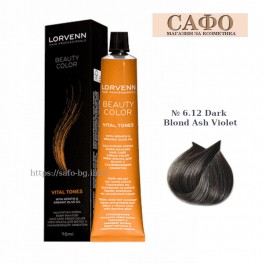 Боя за коса № 6.12 Dark Blond Ash Violet Lorvenn Permanent Hair Color Beauty Color Боя за коса № 6.12 Dark Blond Ash Violet Lorvenn Permanent Hair Color Beauty Color