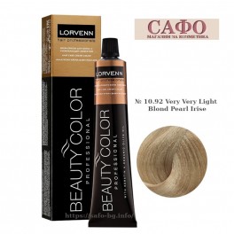 Боя за коса № 10.92 Very Very Light Blond Pearl Irise Lorvenn Permanent Hair Color Beauty Color Боя за коса № 10.92 Very Very Light Blond Pearl Irise Lorvenn Permanent Hair Color Beauty Color