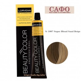 Боя за коса № 1007 Super Blond Sand Beige Lorvenn Permanent Hair Color Beauty Color Super Blonds Боя за коса № 1007 Super Blond Sand Beige Lorvenn Permanent Hair Color Beauty Color Super Blonds