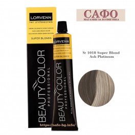 Боя за коса № 1018 Super Blond Ash Platinum Lorvenn Permanent Hair Color Beauty Color Super Blonds Боя за коса № 1018 Super Blond Ash Platinum Lorvenn Permanent Hair Color Beauty Color Super Blonds