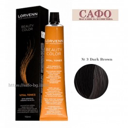 Боя за коса № 3 Dark Brown Naturals Lorvenn Permanent Hair Color Beauty Color Боя за коса № 3 Dark Brown Naturals Lorvenn Permanent Hair Color Beauty Color