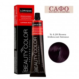 Боя за коса Лорвен Lorvenn Hair Professionals Beauty Color № 4.20 Brown Iridescent Intense Боя за коса Лорвен Lorvenn Hair Professionals Beauty Color № 4.20 Brown Iridescent Intense
