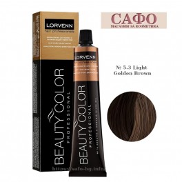 Боя за коса № 5.3 Light Golden Brown Lorvenn Permanent Hair Color Beauty Color Golden Honey Боя за коса № 5.3 Light Golden Brown Lorvenn Permanent Hair Color Beauty Color Golden Honey