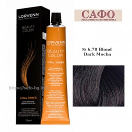 Боя за коса № 6.78 Blond Dark Mocha Lorvenn Permanent Hair Color Beauty Color Боя за коса № 6.78 Blond Dark Mocha Lorvenn Permanent Hair Color Beauty Color