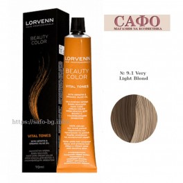 Боя за коса № 9.1 Very Light Blond Lorvenn Permanent Hair Color Beauty Color Боя за коса № 9.1 Very Light Blond Lorvenn Permanent Hair Color Beauty Color