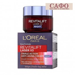Нощен крем за лице против бръчки Loreal Revitalift Laser Renew Anti-Ageing Night Cream