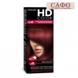  Боя за коса № 6.65 Наситено Тъмно Червено Русо Farcom HD Color Intense Dark Red Blonde