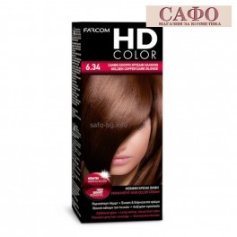  Боя за коса № 6.34 Медно Златно Тъмно Русо Farcom HD Color Golden Copper Dark Blonde