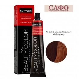 Боя за коса № 7.45 Blond Copper Mahogany Lorvenn Permanent Hair Color Beauty Color Supreme Reds Боя за коса № 7.45 Blond Copper Mahogany Lorvenn Permanent Hair Color Beauty Color Supreme Reds