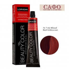 Боя за коса № 7.62 Blond Red Iridescent Lorvenn Permanent Hair Color Beauty Color Supreme Reds Боя за коса № 7.62 Blond Red Iridescent Lorvenn Permanent Hair Color Beauty Color Supreme Reds