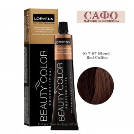 Боя за коса № 7.67 Blond Red Coffee Lorvenn Permanent Hair Color Beauty Color Red Mahogany Copper Боя за коса № 7.67 Blond Red Coffee Lorvenn Permanent Hair Color Beauty Color Red Mahogany Copper