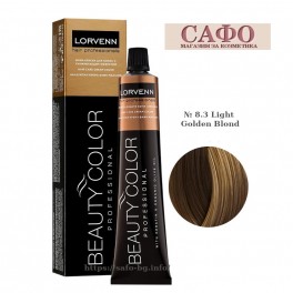 Боя за коса № 8.3 Light Golden Blond Lorvenn Permanent Hair Color Beauty Color Golden Honey Боя за коса № 8.3 Light Golden Blond Lorvenn Permanent Hair Color Beauty Color Golden Honey