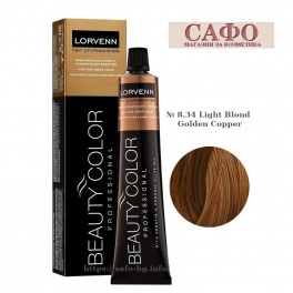 Боя за коса № 8.34 Light Blond Golden Copper Lorvenn Permanent Hair Color Beauty Color Golden Honey Боя за коса № 8.34 Light Blond Golden Copper Lorvenn Permanent Hair Color Beauty Color Golden Honey
