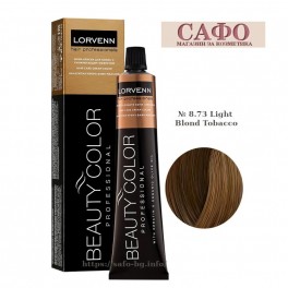 Боя за коса № 8.73 Light Blond Tobacco Lorvenn Permanent Hair Color Beauty Color Chocolate - Coffee Боя за коса № 8.73 Light Blond Tobacco Lorvenn Permanent Hair Color Beauty Color Chocolate - Coffee