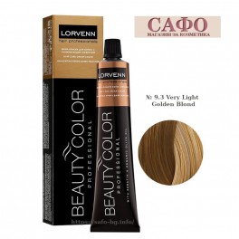Боя за коса № 9.3 Very Light Golden Blond Lorvenn Permanent Hair Color Beauty Color Golden Honey