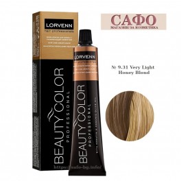 Боя за коса № 9.31 Very Light Honey Blond Lorvenn Permanent Hair Color Beauty Color Beige Боя за коса № 9.31 Very Light Honey Blond Lorvenn Permanent Hair Color Beauty Color Beige