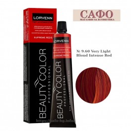 Боя за коса № 9.60 Very Light Blond Intense Red Lorvenn Permanent Hair Color Beauty Color Supreme Reds Боя за коса № 9.60 Very Light Blond Intense Red Lorvenn Permanent Hair Color Beauty Color Supreme Reds