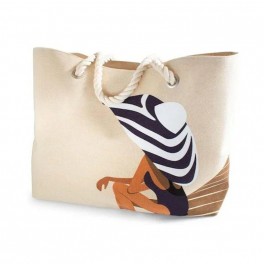 Чанта Yves Rocher Canvas Beach Tote Woman in Sun Hat Чанта Yves Rocher Canvas Beach Tote Woman in Sun Hat