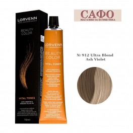 Боя за коса Лорвен Lorvenn Hair Professionals Beauty Color № 912 Ultra Blond Ash Violet 