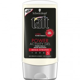 Водоустойчив гел за коса за мега силна фиксация Taft Power Activity Gel