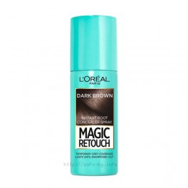 Спрей за коса за прикриване на бели корени Loreal Paris  Magic Retouch Dark Brown